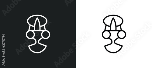 Canvas Print outline icon in white and black colors