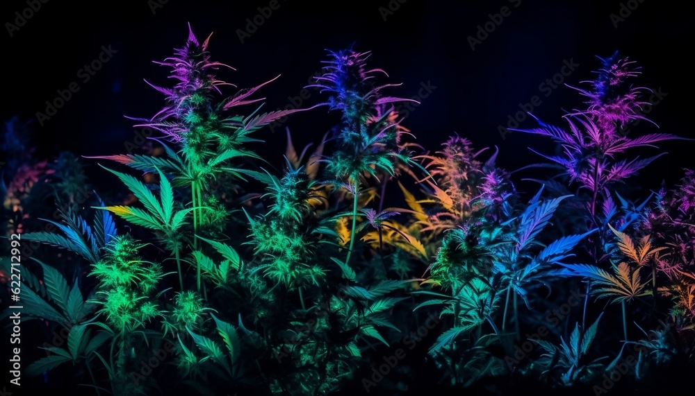 Colorful marijuana, generative ai