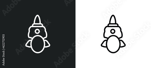 sarai outline icon in white and black colors. sarai flat vector icon from india collection for web, mobile apps and ui. photo