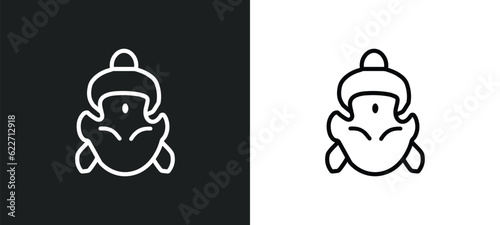 krishna outline icon in white and black colors. krishna flat vector icon from india collection for web, mobile apps and ui.