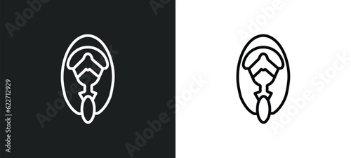 chandra outline icon in white and black colors. chandra flat vector icon from india collection for web, mobile apps and ui.