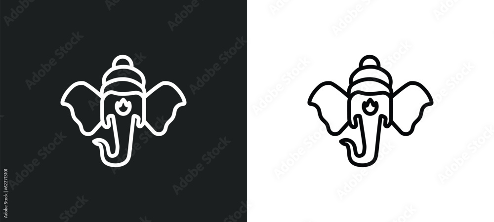 indian elephant outline icon in white and black colors. indian elephant flat vector icon from india collection for web, mobile apps and ui.