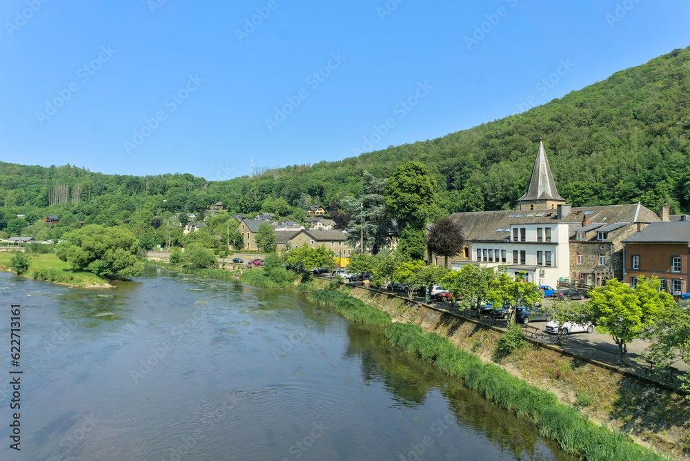 The semois river at the belgian village Bohan in the Ardennes The semois river at the belgian village Bohan in the Ardennes