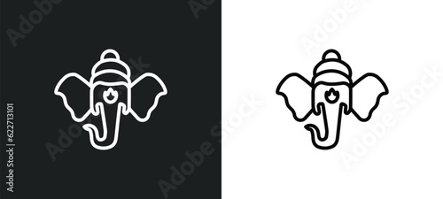 indian elephant outline icon in white and black colors. indian elephant flat vector icon from india collection for web  mobile apps and ui.