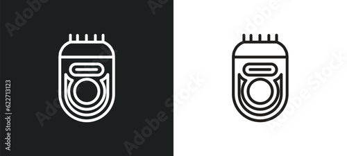epliator outline icon in white and black colors. epliator flat vector icon from hygiene collection for web, mobile apps and ui.
