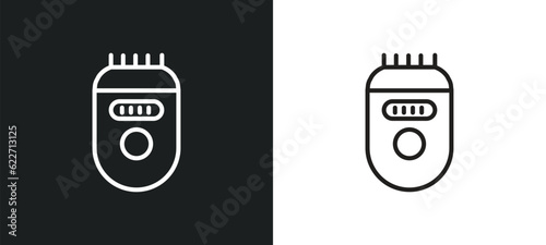 epilator outline icon in white and black colors. epilator flat vector icon from hygiene collection for web, mobile apps and ui.