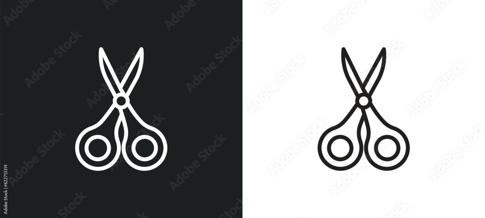 nail scissors outline icon in white and black colors. nail scissors flat vector icon from hygiene collection for web, mobile apps and ui.