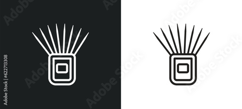 toothpick outline icon in white and black colors. toothpick flat vector icon from hygiene collection for web, mobile apps and ui.