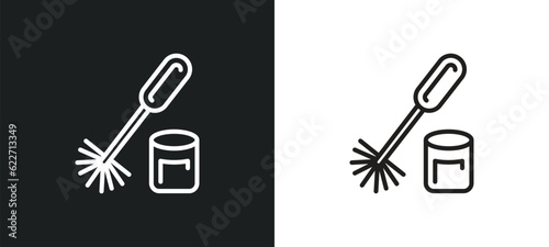 toilet brush outline icon in white and black colors. toilet brush flat vector icon from hygiene collection for web, mobile apps and ui.