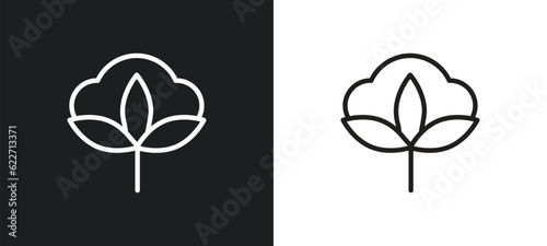 cotton outline icon in white and black colors. cotton flat vector icon from hygiene collection for web, mobile apps and ui.
