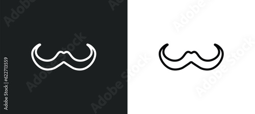 mustache curled tip variant outline icon in white and black colors. mustache curled tip variant flat vector icon from human body parts collection for web, mobile apps and ui. photo
