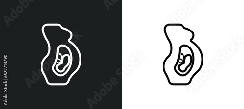 human fetus outline icon in white and black colors. human fetus flat vector icon from human body parts collection for web, mobile apps and ui.