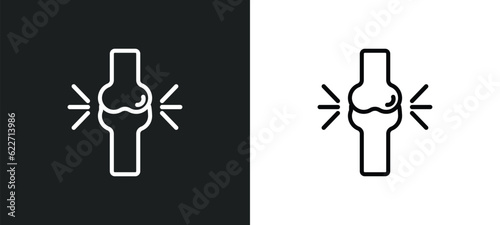 bones joint outline icon in white and black colors. bones joint flat vector icon from human body parts collection for web, mobile apps and ui.