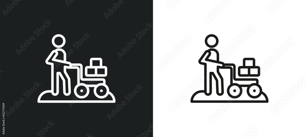 hotel supplier outline icon in white and black colors. hotel supplier flat vector icon from humans collection for web, mobile apps and ui.