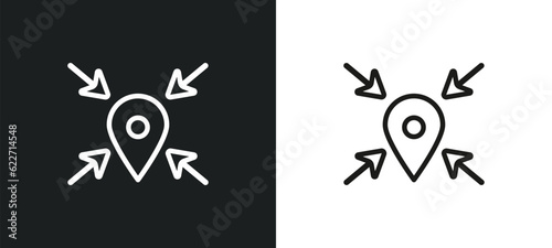 meeting point outline icon in white and black colors. meeting point flat vector icon from human resources collection for web  mobile apps and ui.