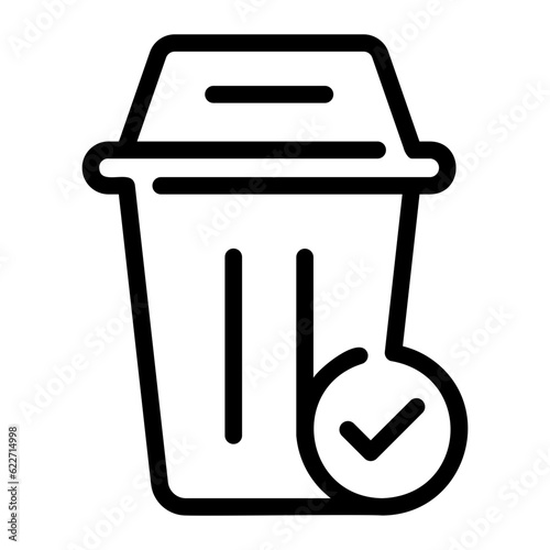rubbish can line icon