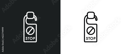 do not disturb outline icon in white and black colors. do not disturb flat vector icon from hotel collection for web, mobile apps and ui.