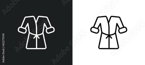 bathrobe outline icon in white and black colors. bathrobe flat vector icon from hotel collection for web, mobile apps and ui.