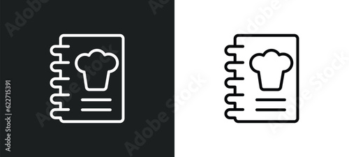 cookbook outline icon in white and black colors. cookbook flat vector icon from hotel and restaurant collection for web, mobile apps and ui.
