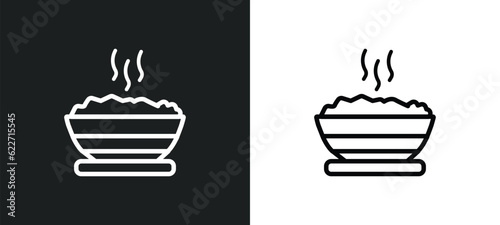 rice outline icon in white and black colors. rice flat vector icon from restaurant collection for web, mobile apps and ui.