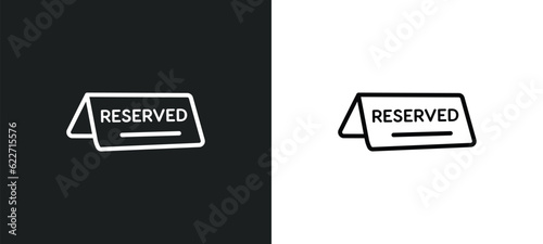 reserved outline icon in white and black colors. reserved flat vector icon from restaurant collection for web, mobile apps and ui.