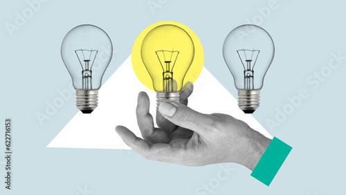 Fotografia Business concept with lightbulbs as symbol of idea, creativity, think concept