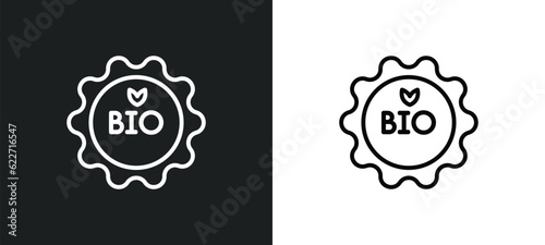 bio outline icon in white and black colors. bio flat vector icon from health collection for web, mobile apps and ui.
