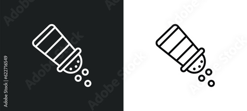 salt outline icon in white and black colors. salt flat vector icon from health collection for web, mobile apps and ui.
