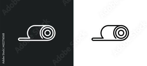 yoga mat outline icon in white and black colors. yoga mat flat vector icon from health collection for web, mobile apps and ui.