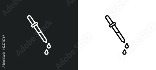 pipette outline icon in white and black colors. pipette flat vector icon from health and medical collection for web, mobile apps and ui.