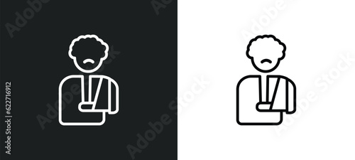 injury outline icon in white and black colors. injury flat vector icon from health and medical collection for web, mobile apps and ui.