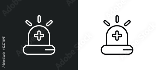 emergency outline icon in white and black colors. emergency flat vector icon from health and medical collection for web, mobile apps and ui. photo