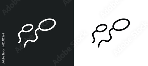 sperm outline icon in white and black colors. sperm flat vector icon from health and medical collection for web, mobile apps and ui.