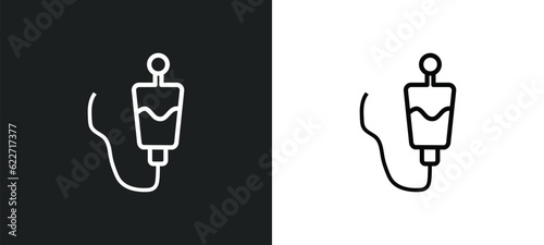 saline outline icon in white and black colors. saline flat vector icon from health and medical collection for web, mobile apps and ui.