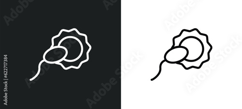 spermatozoon outline icon in white and black colors. spermatozoon flat vector icon from health and medical collection for web, mobile apps and ui.
