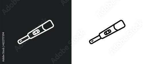 pregnancy test outline icon in white and black colors. pregnancy test flat vector icon from health and medical collection for web, mobile apps and ui.