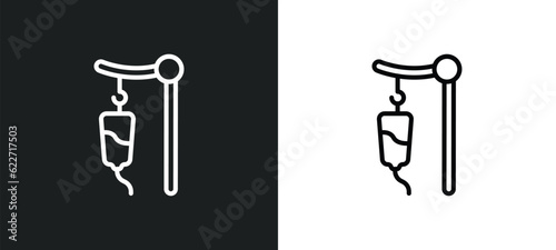 intravenous outline icon in white and black colors. intravenous flat vector icon from health and medical collection for web, mobile apps and ui.