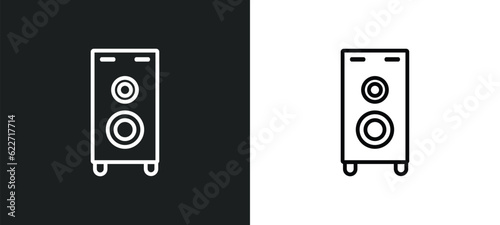 loudspeakers outline icon in white and black colors. loudspeakers flat vector icon from hardware collection for web, mobile apps and ui.