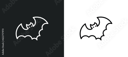 bats outline icon in white and black colors. bats flat vector icon from halloween collection for web, mobile apps and ui.