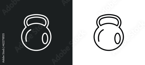 kettlebells outline icon in white and black colors. kettlebells flat vector icon from gym equipment collection for web, mobile apps and ui.