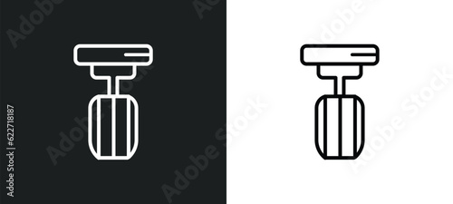 punching ball outline icon in white and black colors. punching ball flat vector icon from gym equipment collection for web, mobile apps and ui.