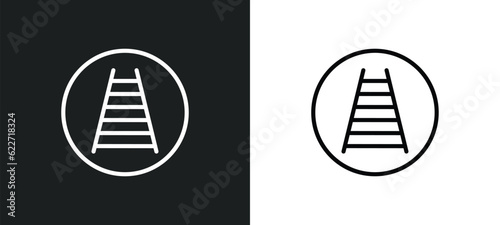 swedish wall outline icon in white and black colors. swedish wall flat vector icon from gymandfitness collection for web, mobile apps and ui.