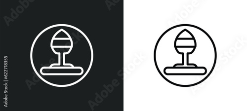 standing punching ball outline icon in white and black colors. standing punching ball flat vector icon from gymandfitness collection for web, mobile apps and ui. photo