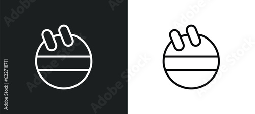 fitness ball outline icon in white and black colors. fitness ball flat vector icon from gymandfitness collection for web, mobile apps and ui.