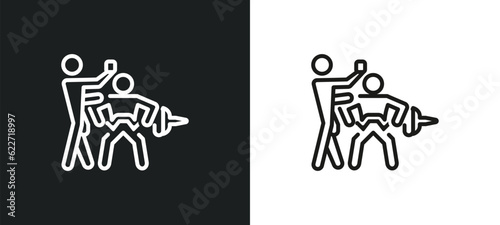trainers outline icon in white and black colors. trainers flat vector icon from gym and fitness collection for web, mobile apps and ui.