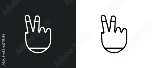 hand gesture outline icon in white and black colors. hand gesture flat vector icon from gestures collection for web, mobile apps and ui.
