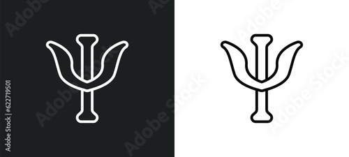 psi outline icon in white and black colors. psi flat vector icon from greece collection for web, mobile apps and ui.