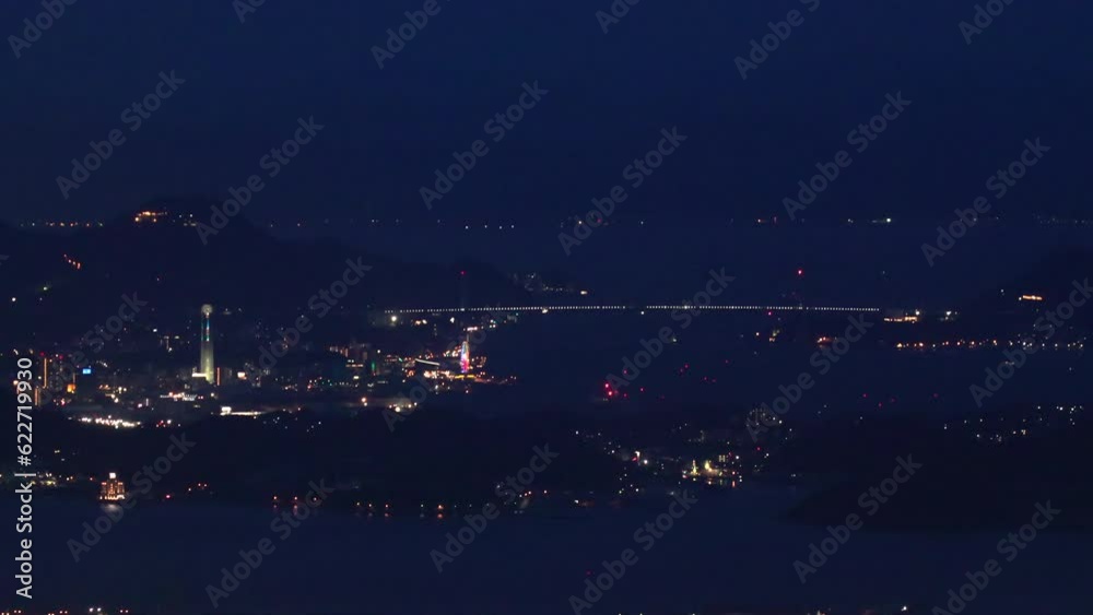 皿倉山から見る夜の北九州の街並み 皿倉山から見る夜の北九州の街並み