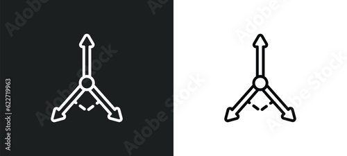 axis outline icon in white and black colors. axis flat vector icon from geometry collection for web, mobile apps and ui.