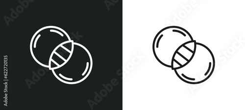 unite outline icon in white and black colors. unite flat vector icon from geometric figure collection for web  mobile apps and ui.